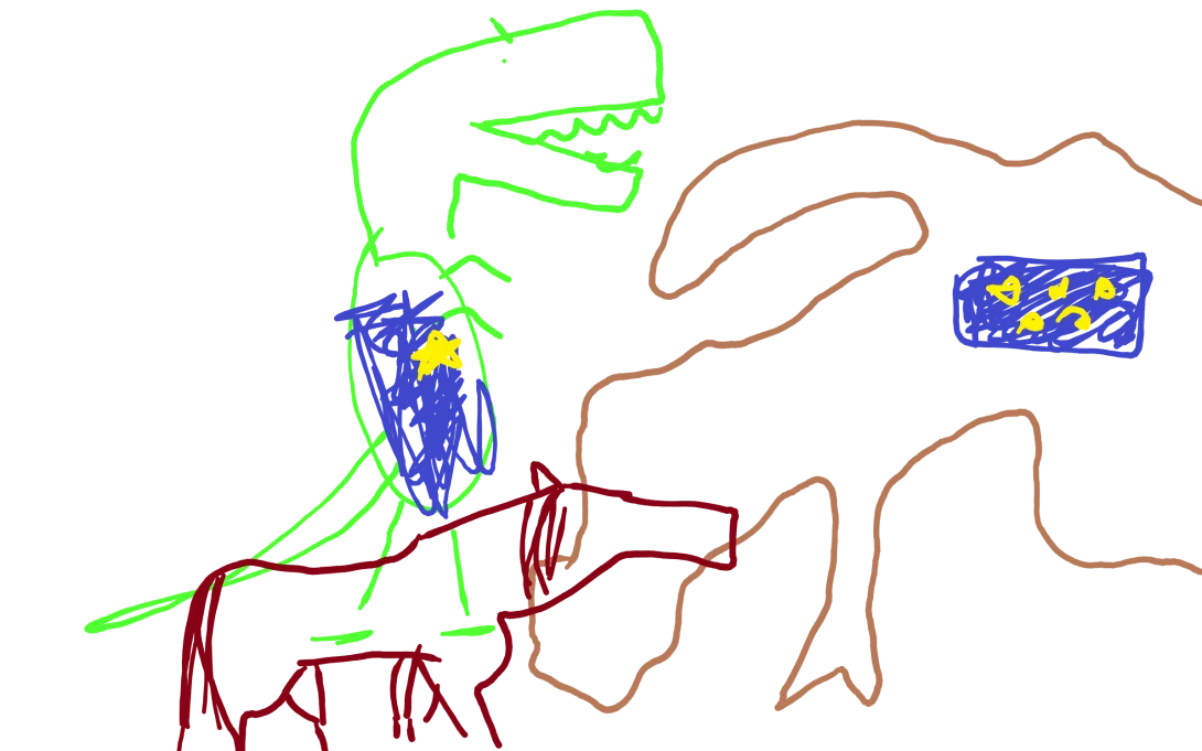 Europa siendo invadida por un jinete dinosaurio de la poli 