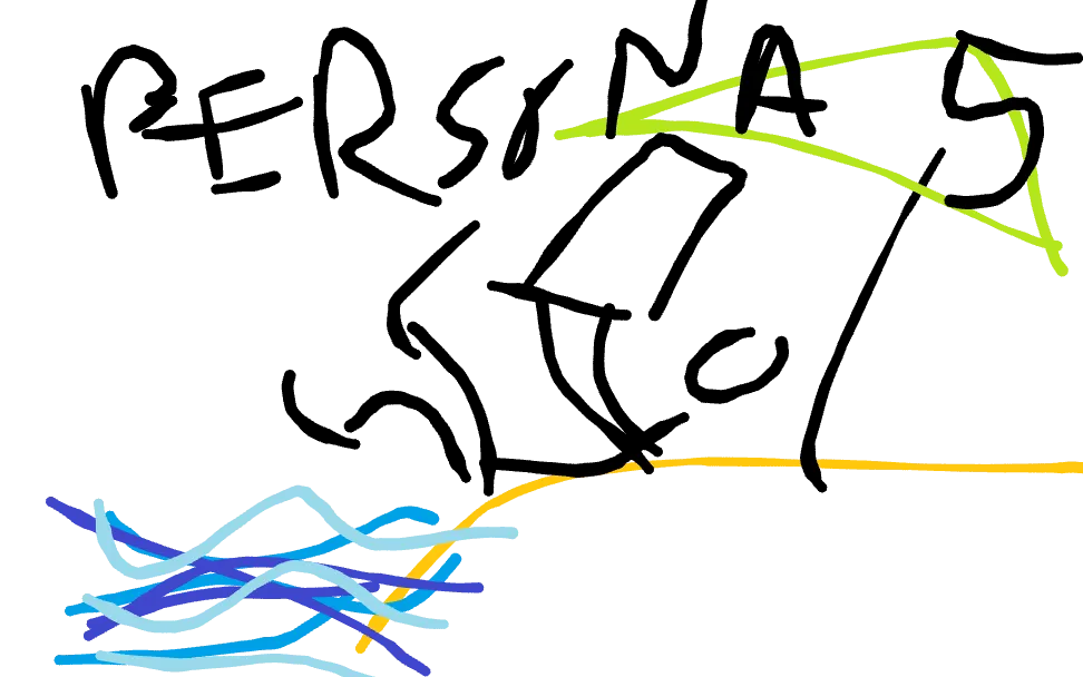 Leyendo en la playa la guía del Persona 5