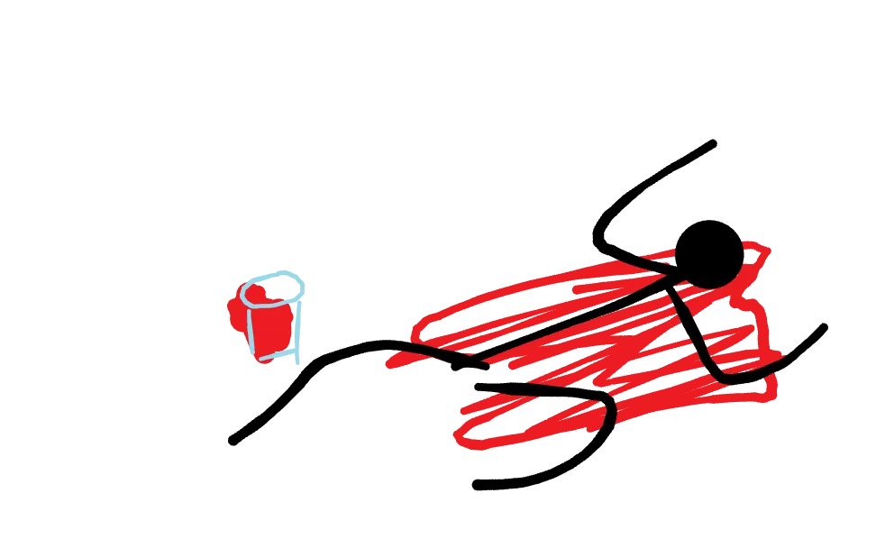 En la escena del crimen había un cadáver y un vasito de sangre para el que venga a investigar